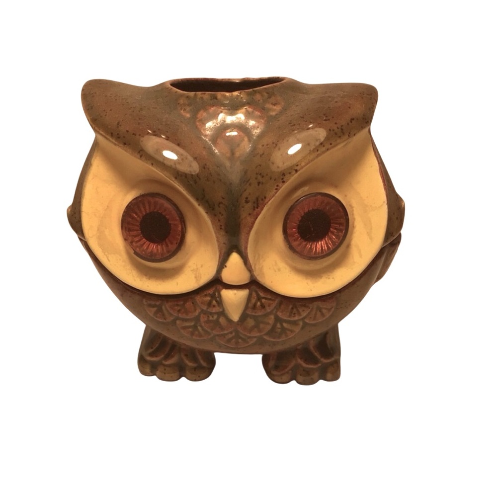 70’s Vintage Ceramic Owl Tea Light Candle Holder